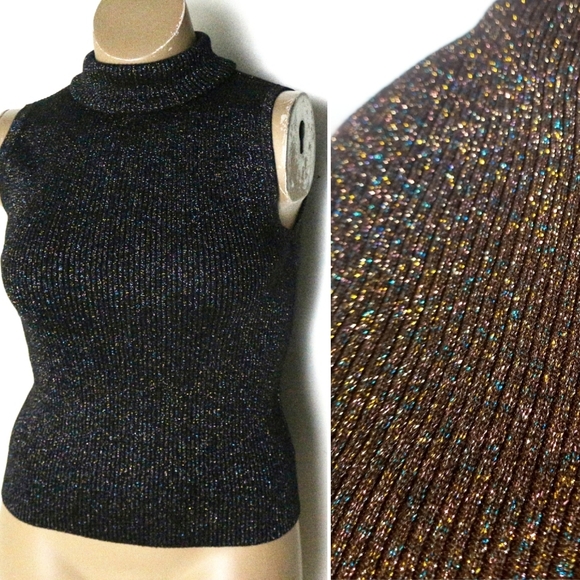 Vintage Tops - 🔴❄️Vintage M, Rainbow Glittery Turtleneck
